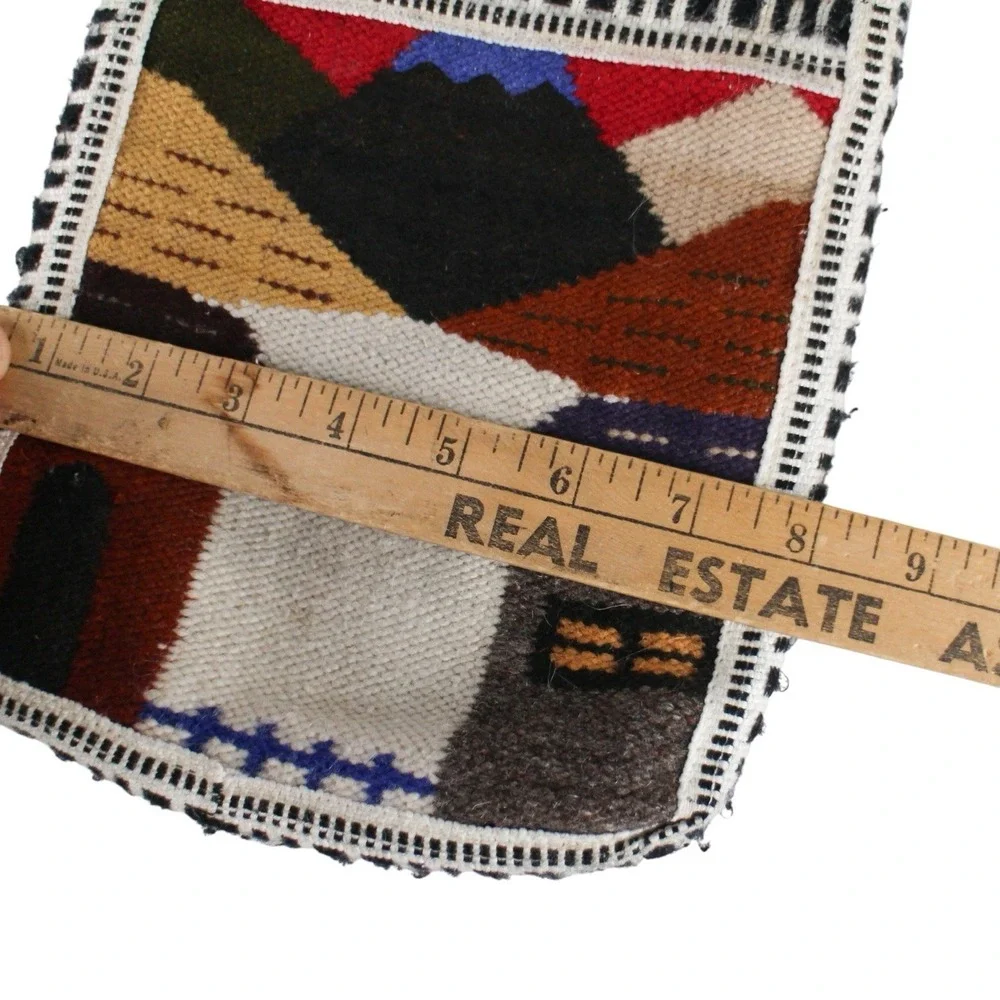 Vintage Woven Crossbody Bag Southwestern Village Scene Boho Textile